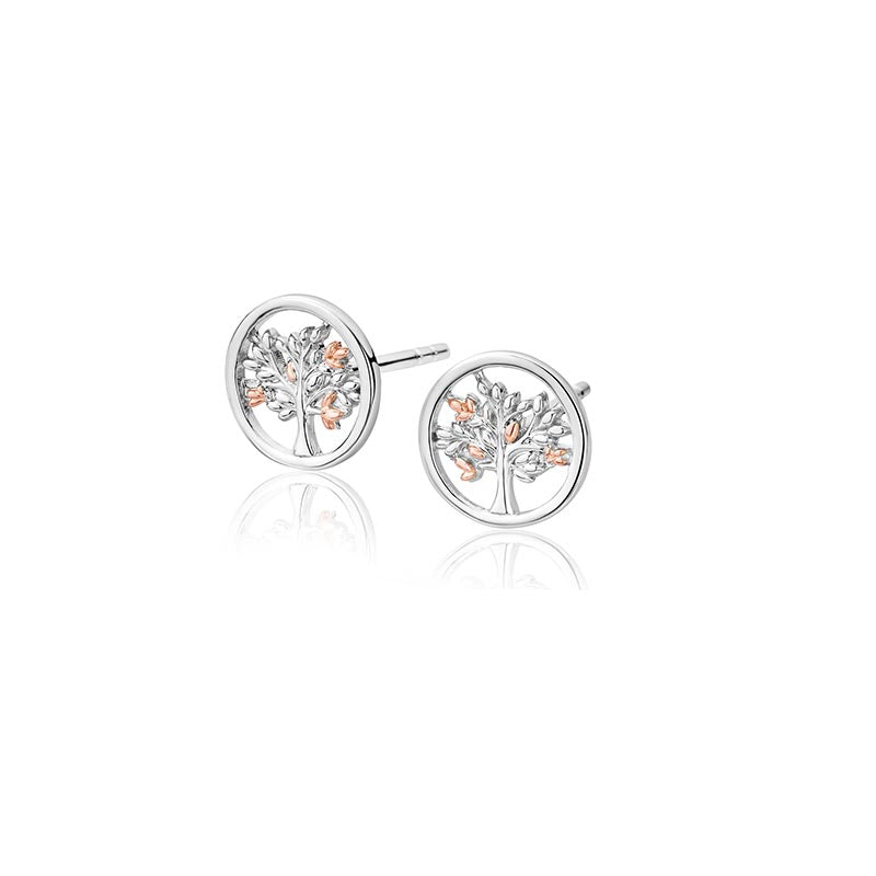 Clogau Silver & 9ct Gold Tree Of Life Stud Earrings