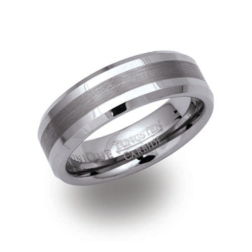 Tungsten Chamfered Edge Matt & Gloss Band 7mm