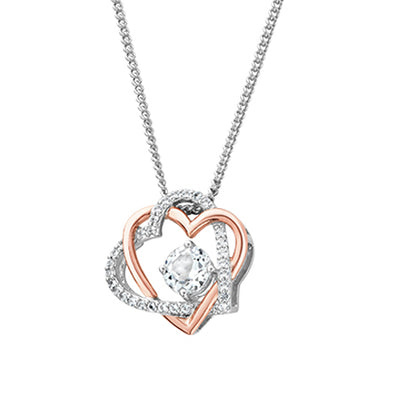 Clogau Always in my Heart White Topaz Pendant