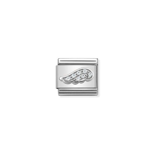 Silvershine CZ Angel Wing Charm