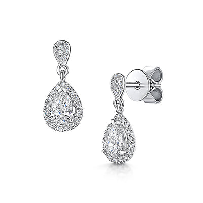 Platinum Diamond Drop Earrings 1.04ct