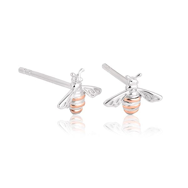 Clogau Silver & 9ct Gold Honey Bee Stud Earrings