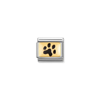 Classic Gold Enamel Dog Paw Charm
