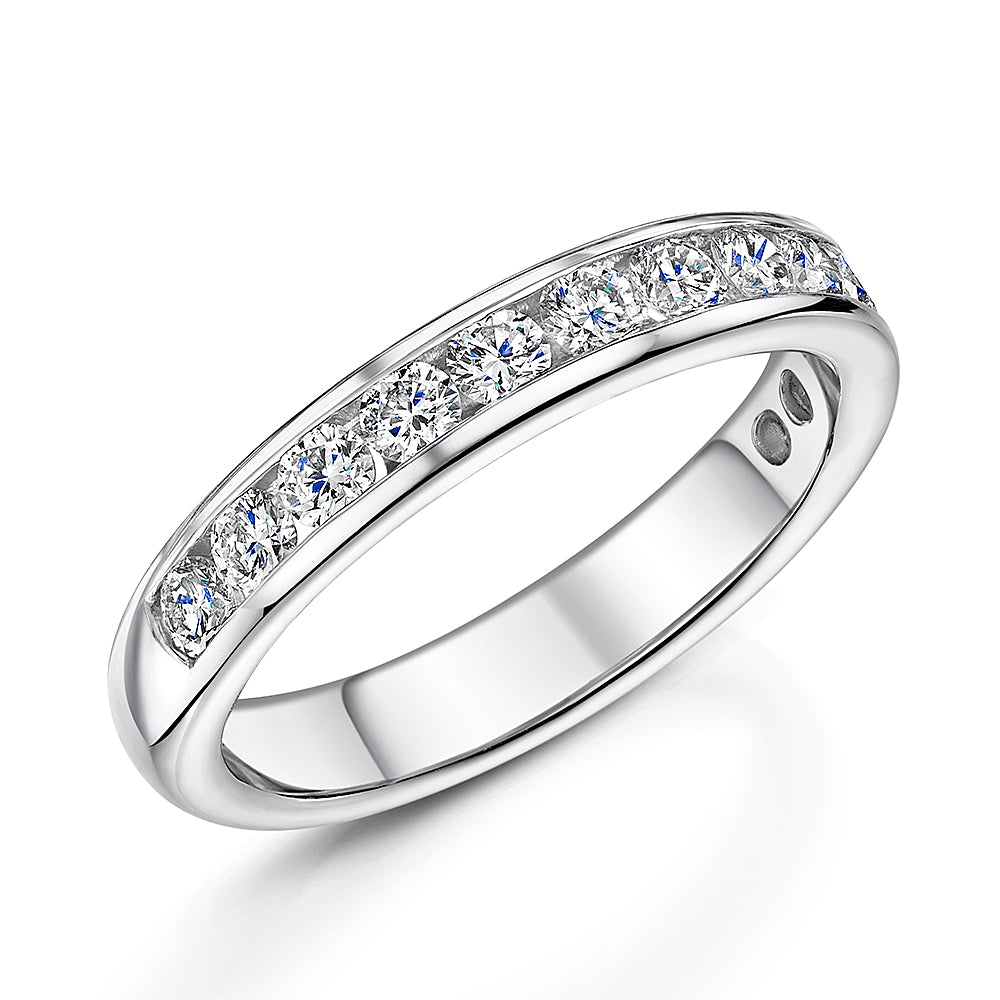 Platinum Channel Set Diamond Eternity Ring 0.75cts