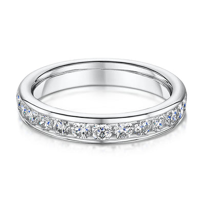 Platinum Channel Set Diamond Eternity Ring 0.75cts