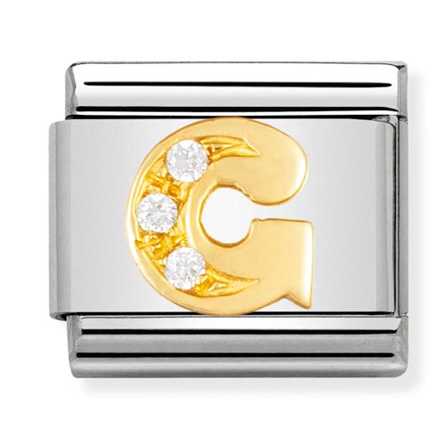 Classic Gold CZ Letter G Charm