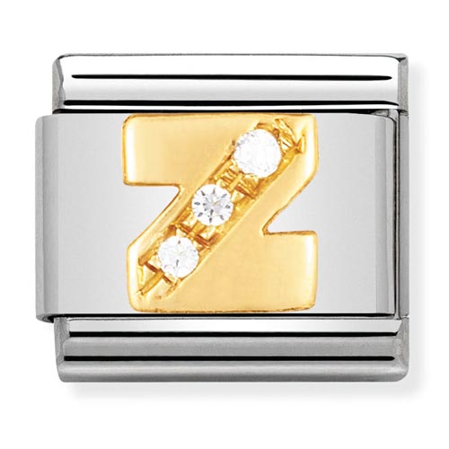 Classic Gold CZ Letter Z Charm