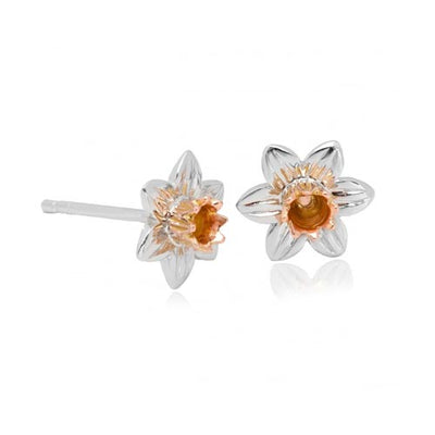 Clogau Silver & 9ct Gold Daffodil Earrings