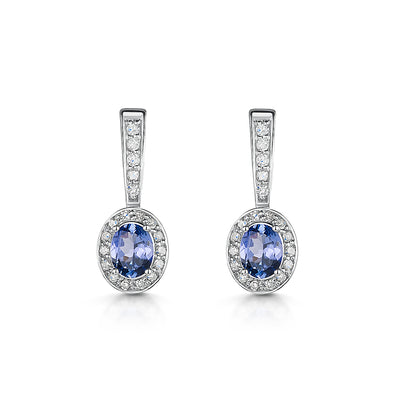 Tanzanite & Diamond Drop Earrings