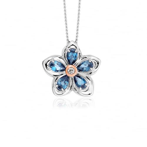 Silver & 9ct Gold Forget-Me-Knot Pendant
