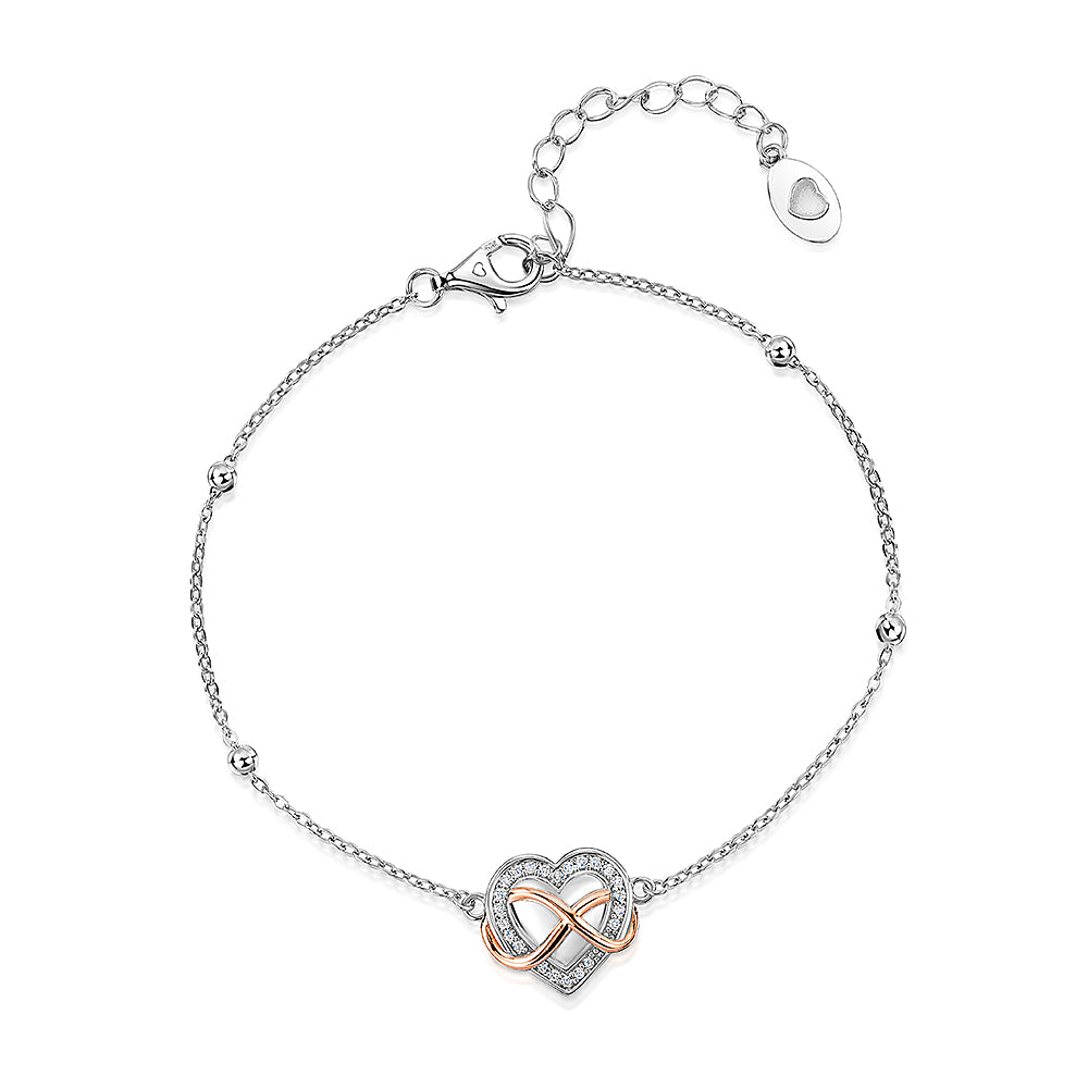 Sterling Silver Infinity Heart Bracelet