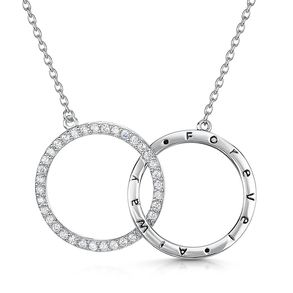 Sterling Silver & CZ "Forever Always" Necklace