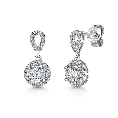 18ct white gold diamond drop earrings 1.32cts