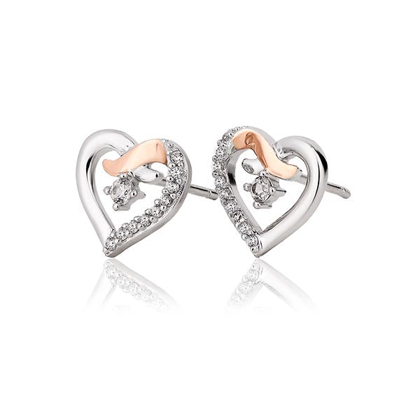 Clogau Silver & 9ct Gold Kiss Stud Earrings