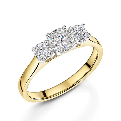 Brilliant Cut Diamond Three Stone Ring 0.90ct