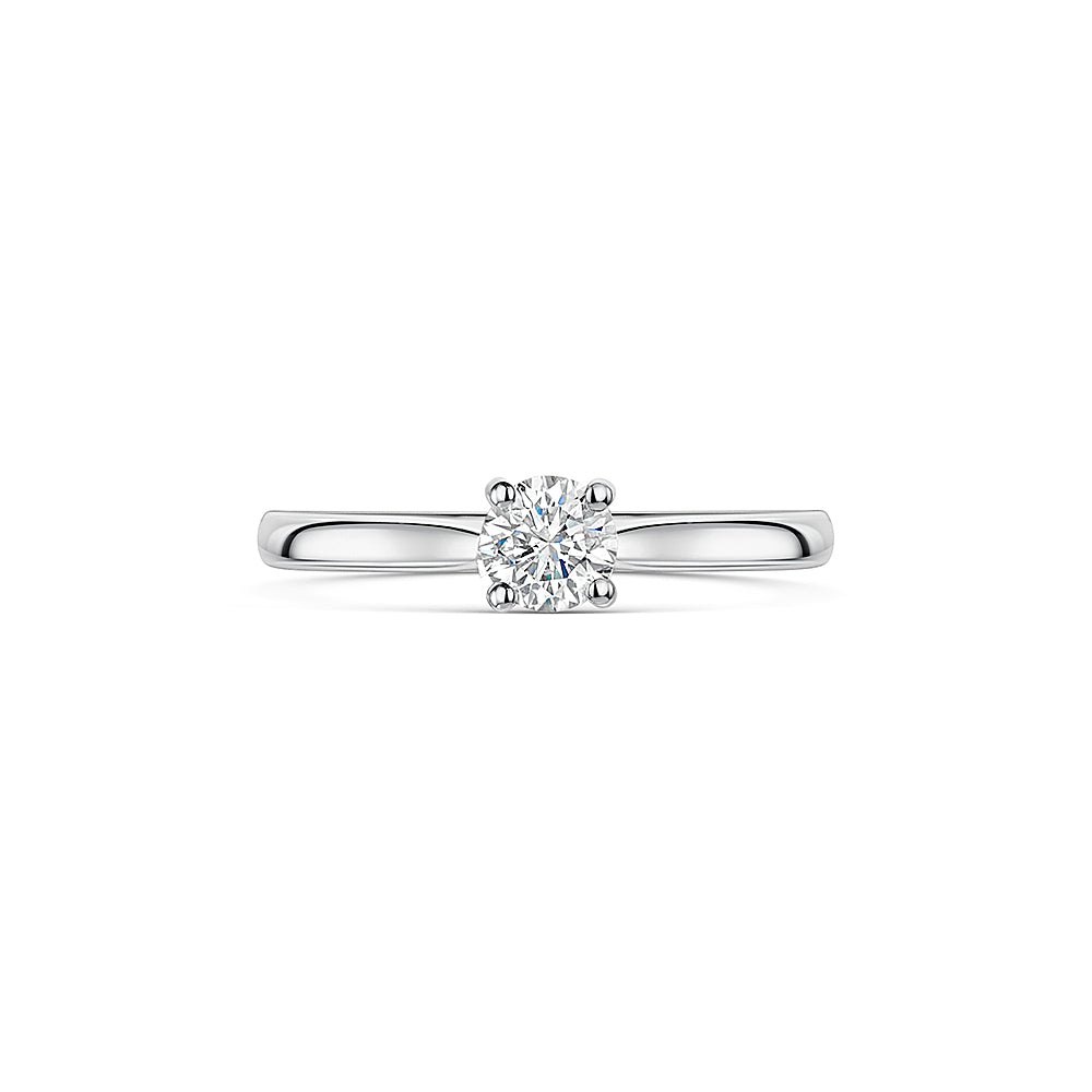 9ct White Gold Diamond Solitaire Ring 0.40cts