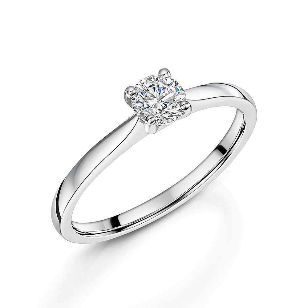 9ct White Gold Diamond Solitaire Ring 0.40cts