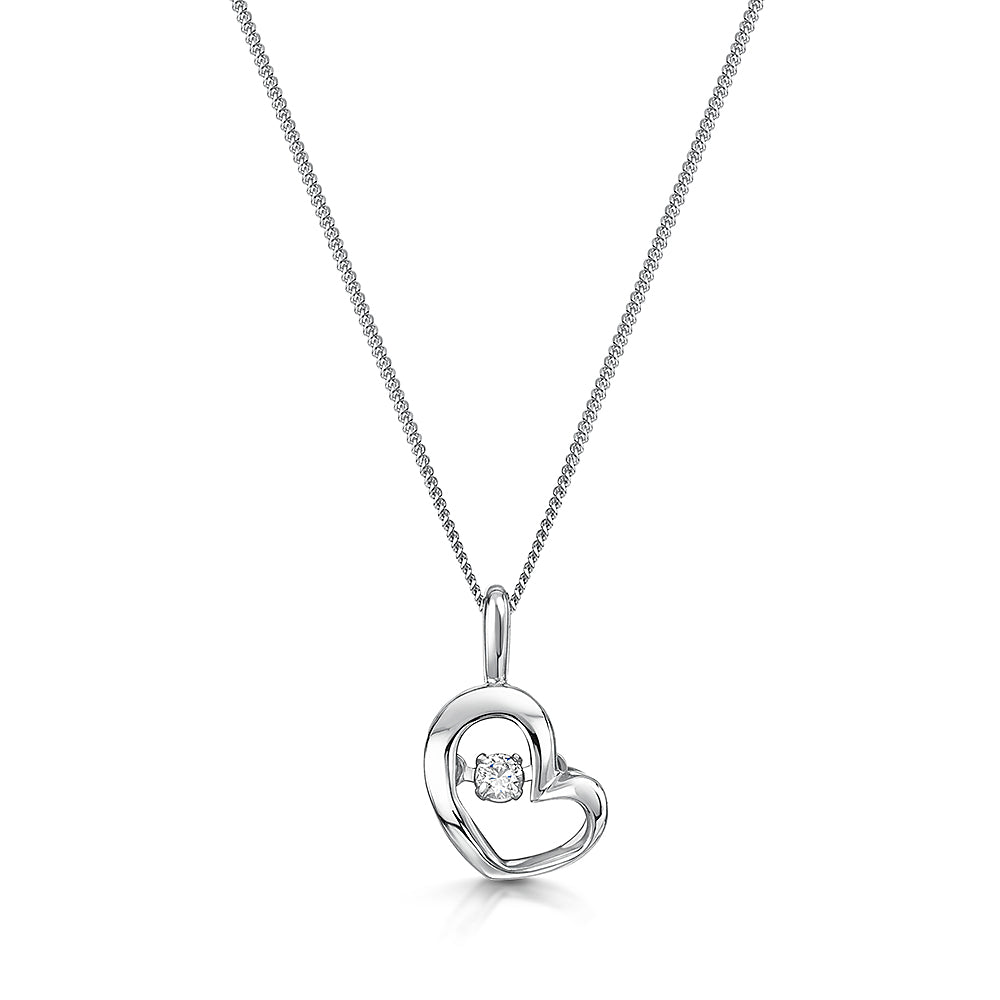 Dancing Diamond Heart Pendant