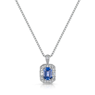 Tanzanite & White Sapphire Pendant & Chain