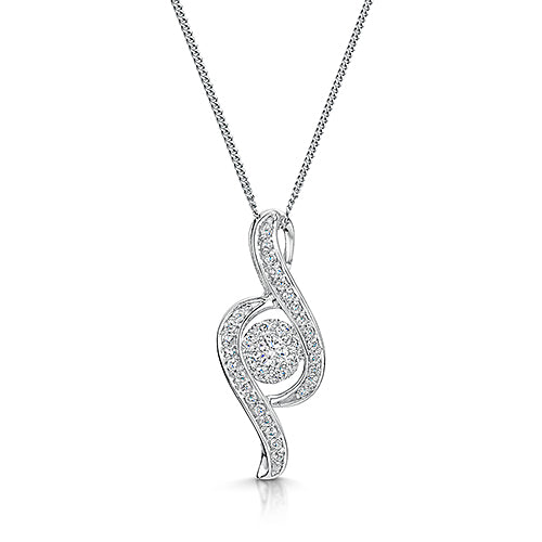 Diamond Twist Pendant & Chain