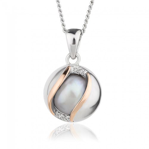 Silver & 9ct Gold Oyster Pearl Pendant