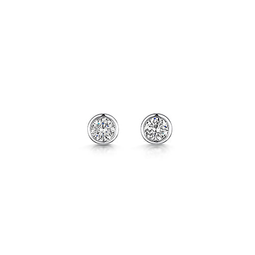 Rub Over Style Solitaire Stud Earrings 0.34cts