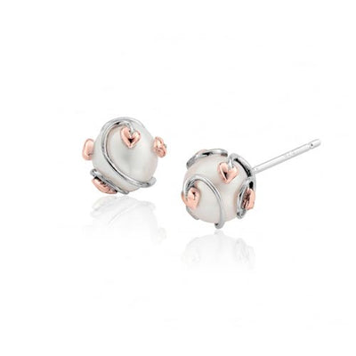 Clogau Silver & 9ct Gold Tree Of Life Pearl Earrings