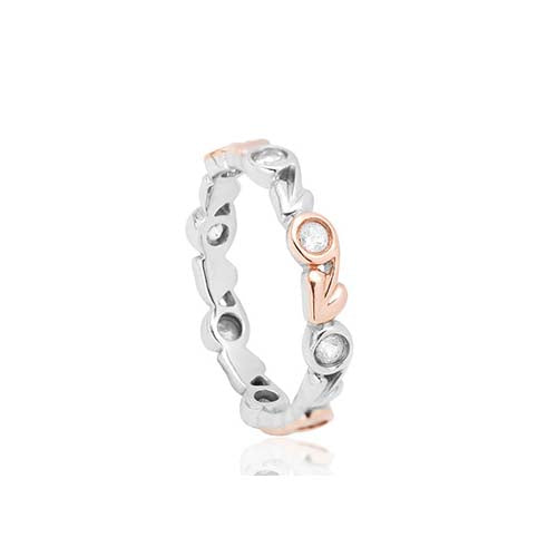 Clogau Silver & Gold Tree Of Life White Topaz Ring