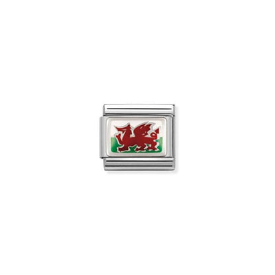 Nomination Welsh Flag Silvershine Bracelet Charm